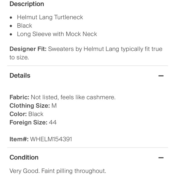 HELMUT LANG - Black Long Sleeve Mock Neck Sweater - Picture 6 of 6